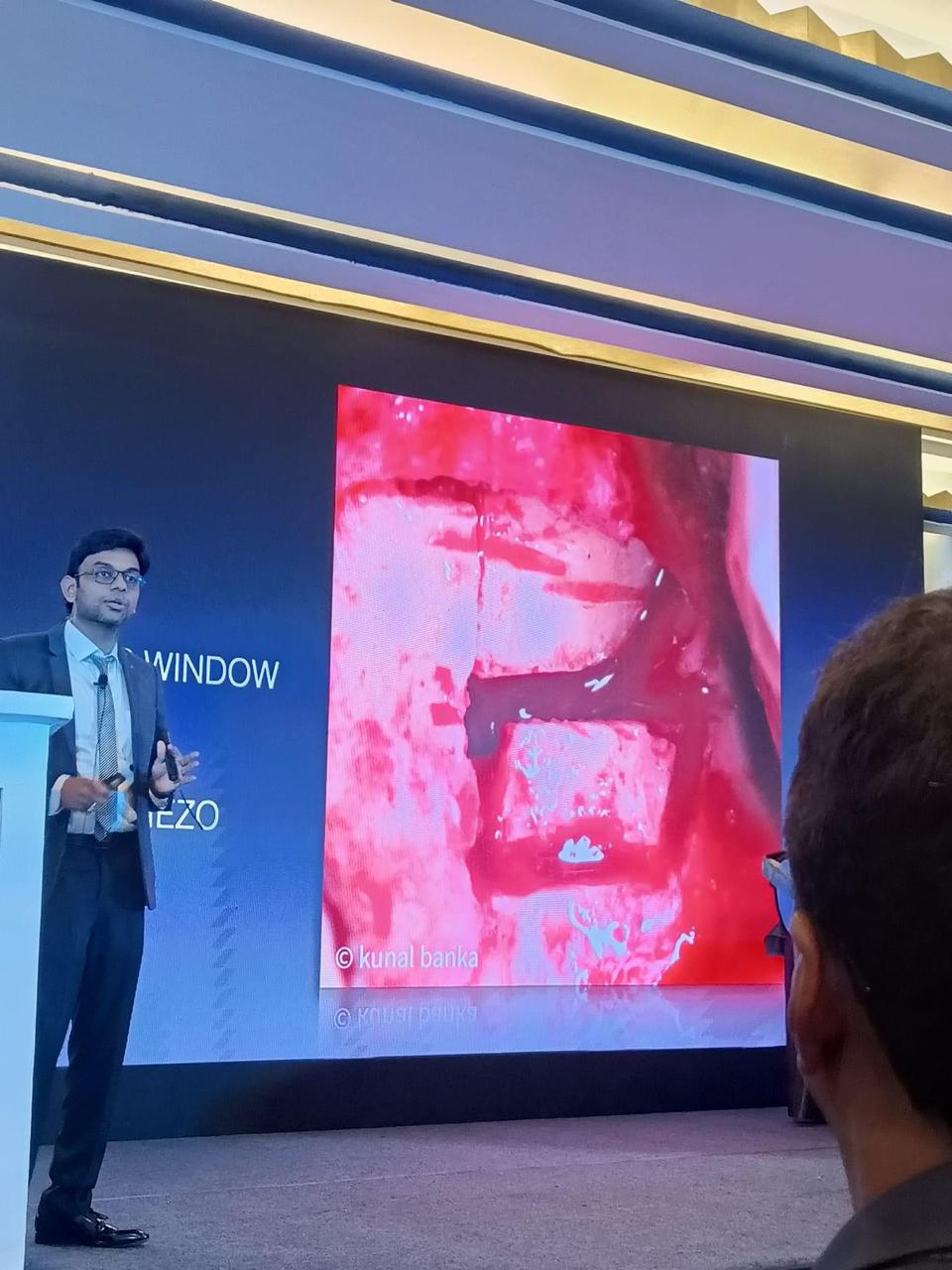 Dr. Kunal Banka speaking at a dental conference